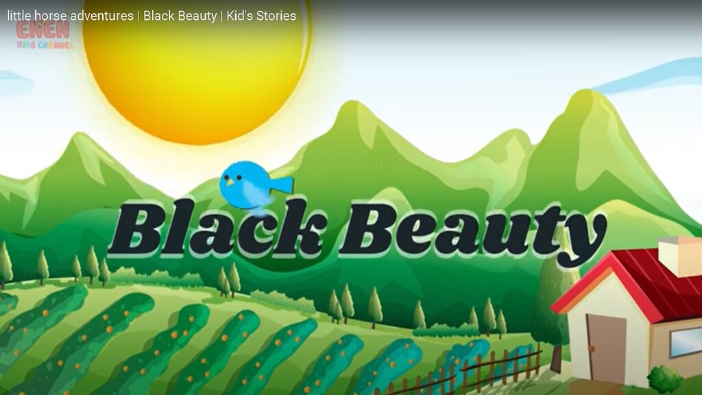 Black Beauty, horse cartoon, kids story.